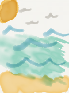 Brighton beach sketch on Paper app